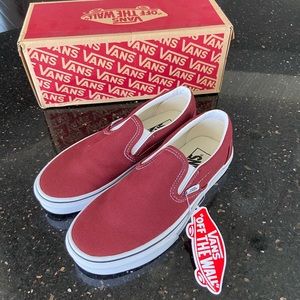Burgundy Slip-on Vans